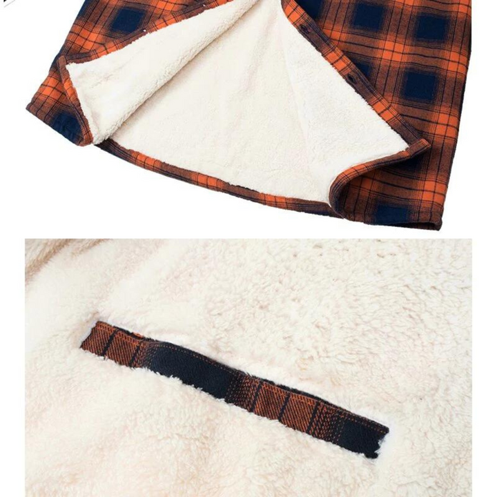 Karierte Hemdjacke für Herren – Gefütterte Flanell-Jacke mit Sherpa-Futter für den Winter
