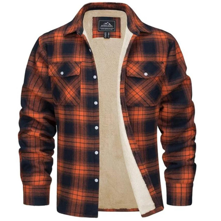 Karierte Hemdjacke für Herren – Gefütterte Flanell-Jacke mit Sherpa-Futter für den Winter