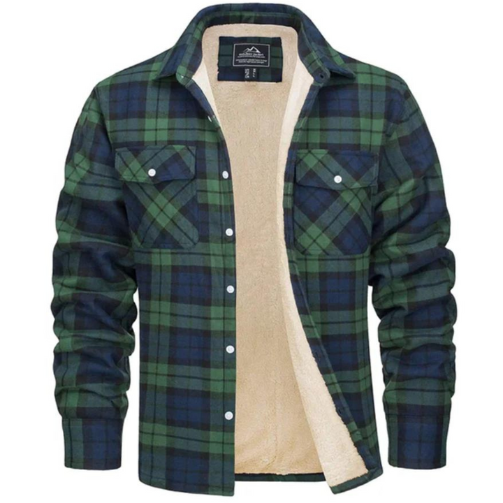 Karierte Hemdjacke für Herren – Gefütterte Flanell-Jacke mit Sherpa-Futter für den Winter