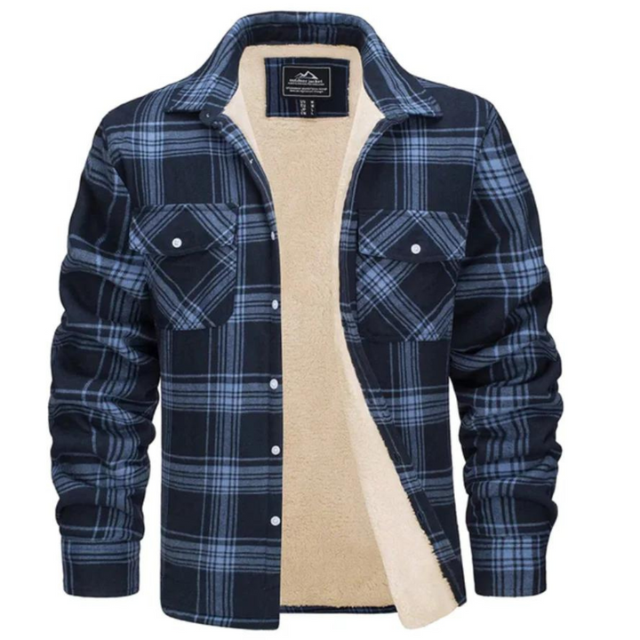 Karierte Hemdjacke für Herren – Gefütterte Flanell-Jacke mit Sherpa-Futter für den Winter