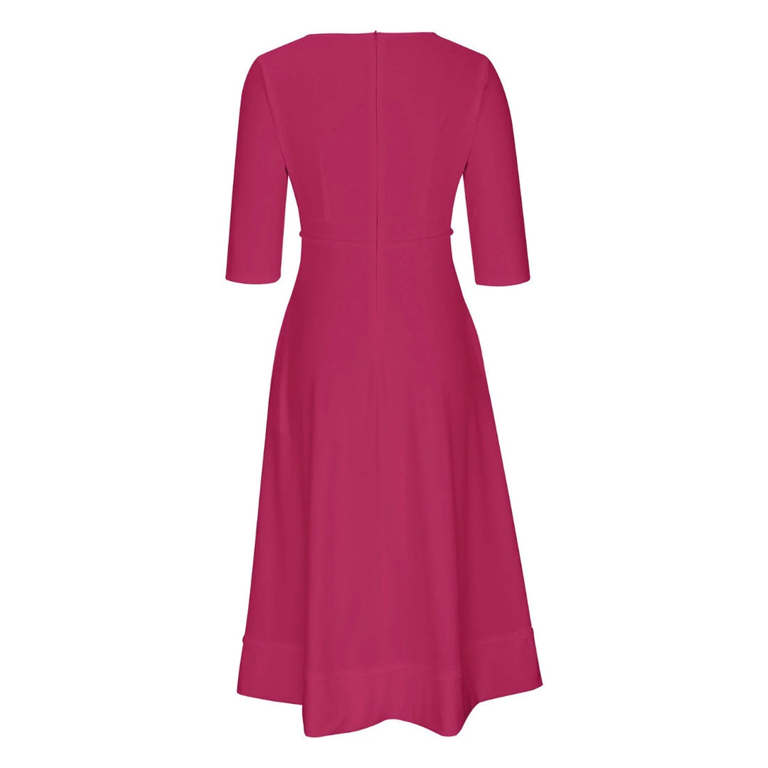 Abendkleid für Damen - Elegantes Midikleid mit V-Ausschnitt