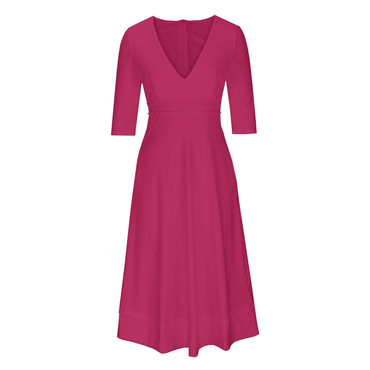 Abendkleid für Damen - Elegantes Midikleid mit V-Ausschnitt