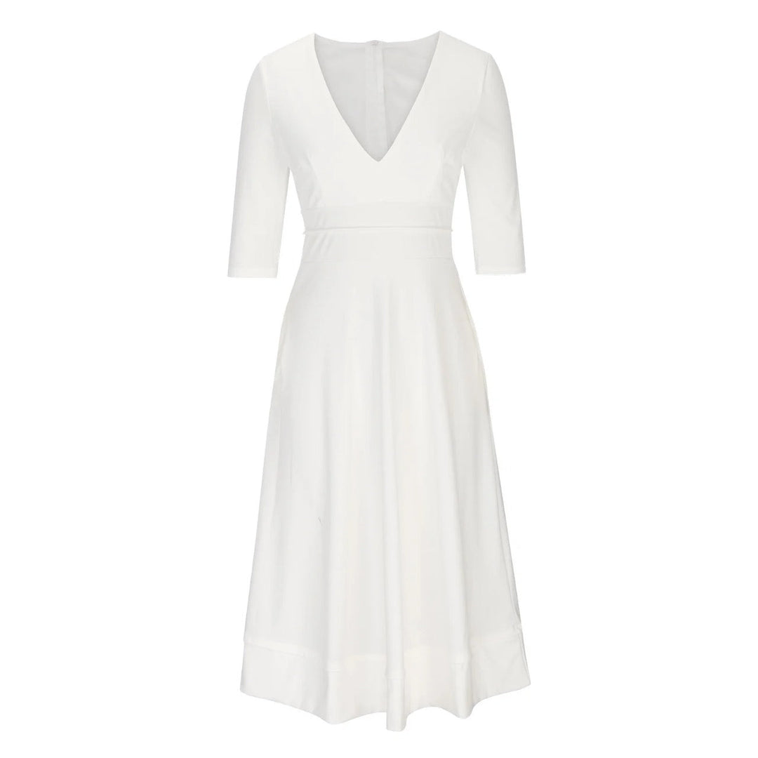 Abendkleid für Damen - Elegantes Midikleid mit V-Ausschnitt