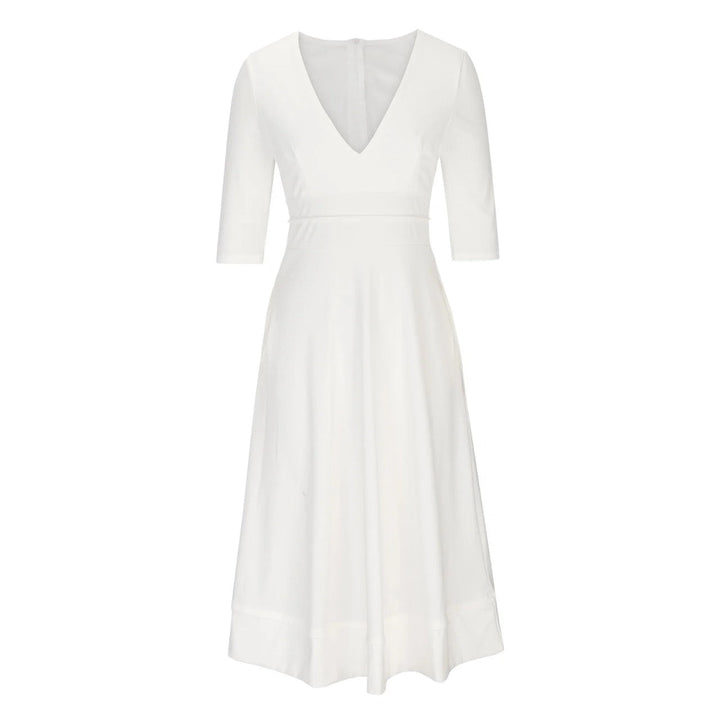 Abendkleid für Damen - Elegantes Midikleid mit V-Ausschnitt