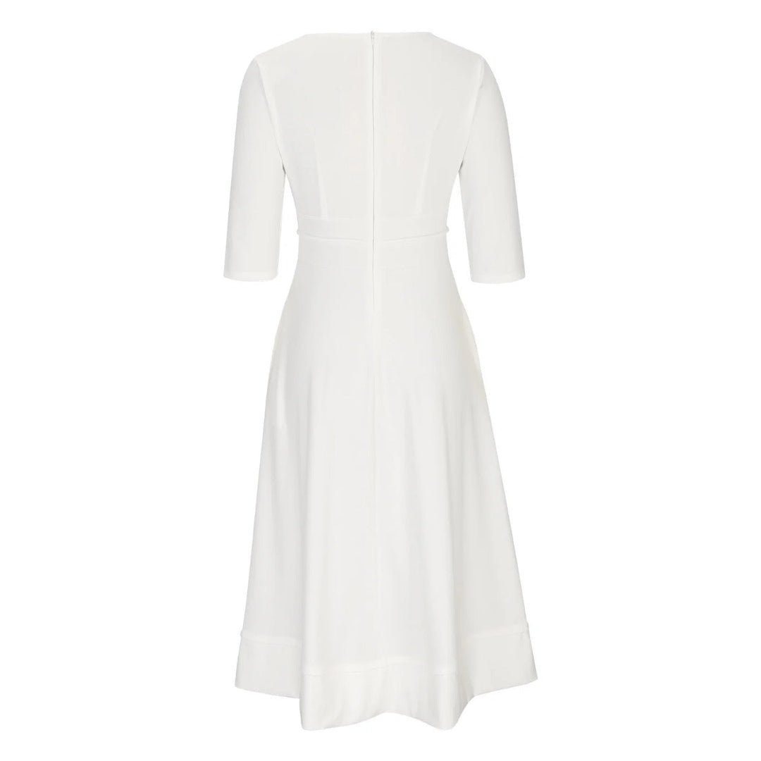 Abendkleid für Damen - Elegantes Midikleid mit V-Ausschnitt