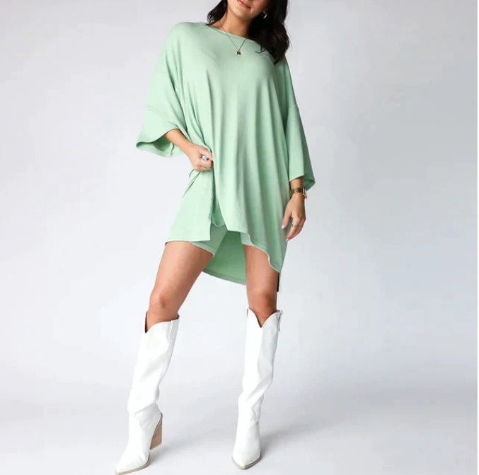 Zweiteiler für Damen - Bequeme Twin Set T-shirt mit Legging Shorts