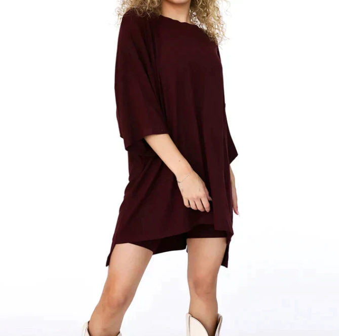 Zweiteiler für Damen - Bequeme Twin Set T-shirt mit Legging Shorts