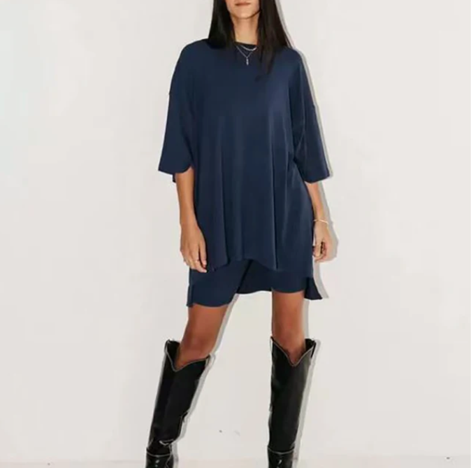 Zweiteiler für Damen - Bequeme Twin Set T-shirt mit Legging Shorts