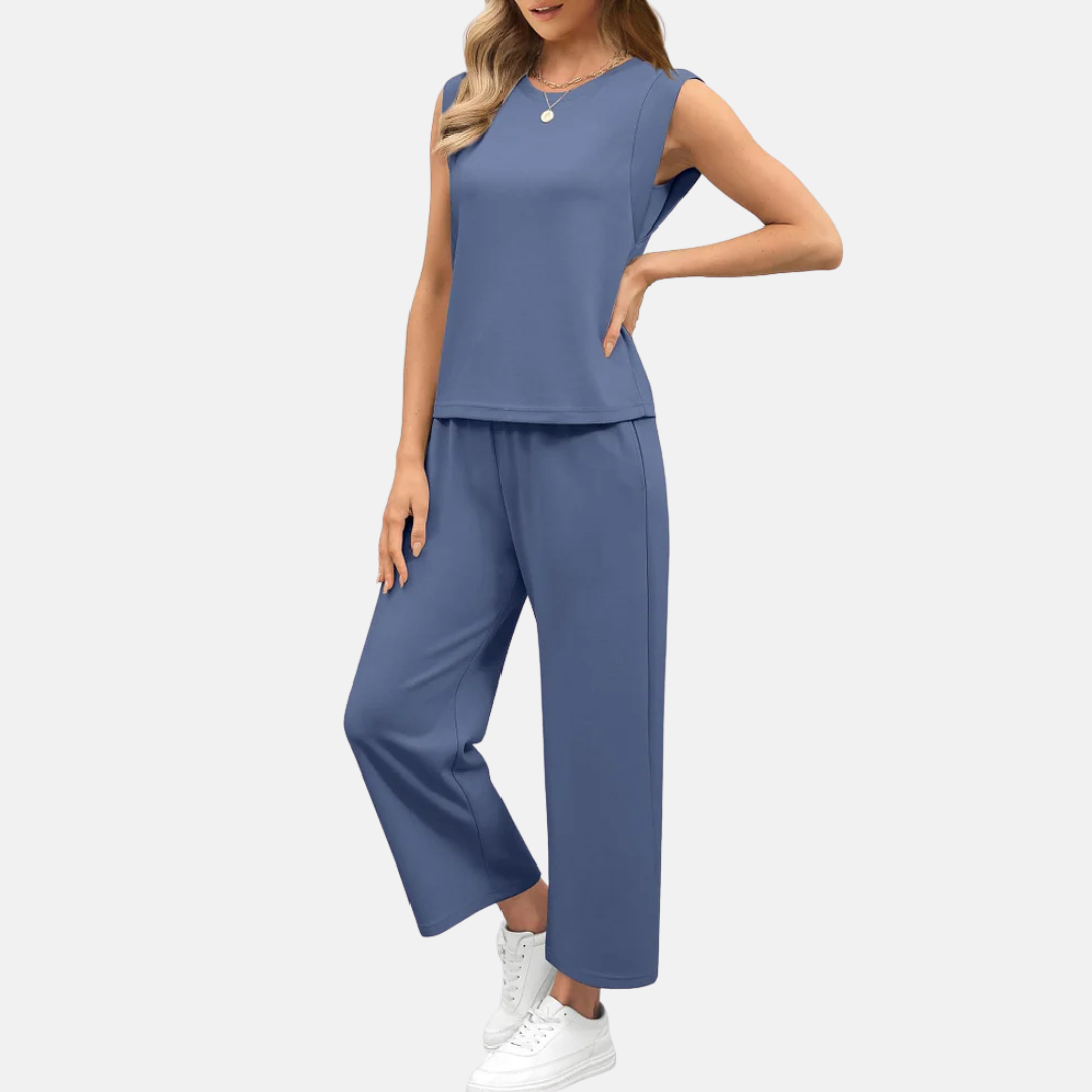 Zweiteiler für Damen - Lässiges Top mit Palazzo-Hose für den Sommer