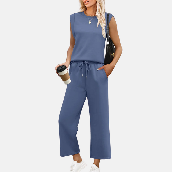 Zweiteiler für Damen - Lässiges Top mit Palazzo-Hose für den Sommer