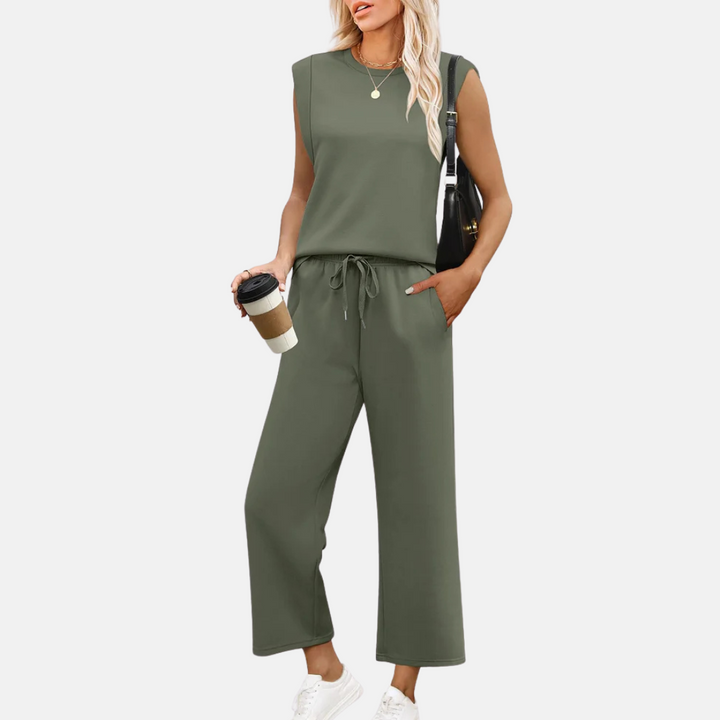 Zweiteiler für Damen - Lässiges Top mit Palazzo-Hose für den Sommer