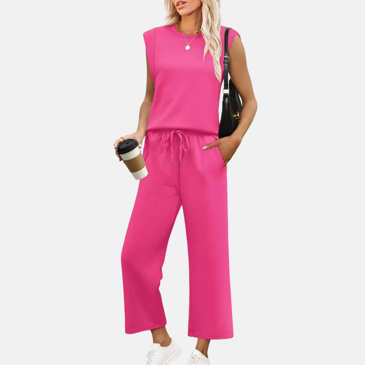 Zweiteiler für Damen - Lässiges Top mit Palazzo-Hose für den Sommer