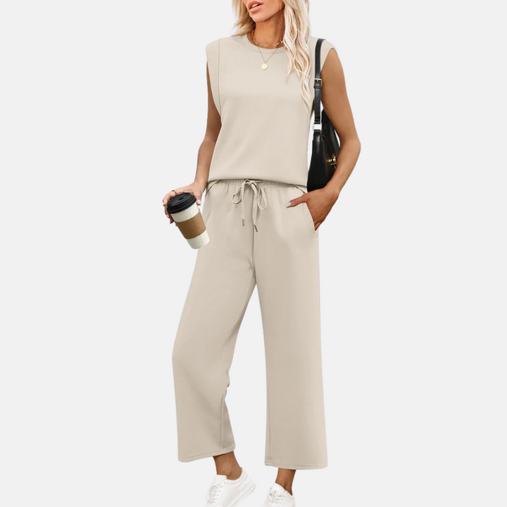 Zweiteiler für Damen - Lässiges Top mit Palazzo-Hose für den Sommer