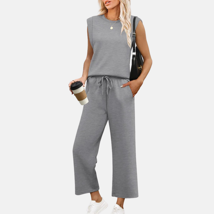 Zweiteiler für Damen - Lässiges Top mit Palazzo-Hose für den Sommer