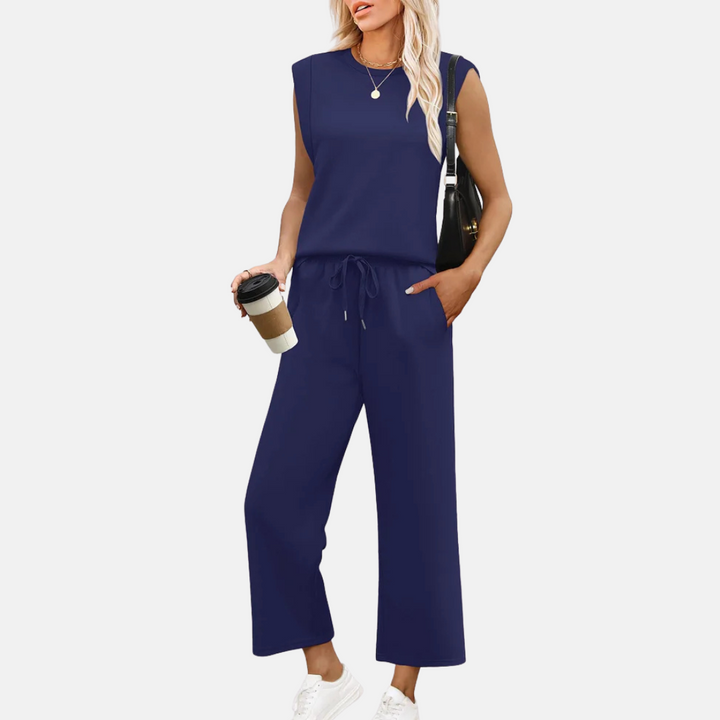 Zweiteiler für Damen - Lässiges Top mit Palazzo-Hose für den Sommer