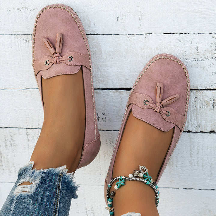 Mokassins - Bequeme Halbschuhe mit Schleife für Sommer