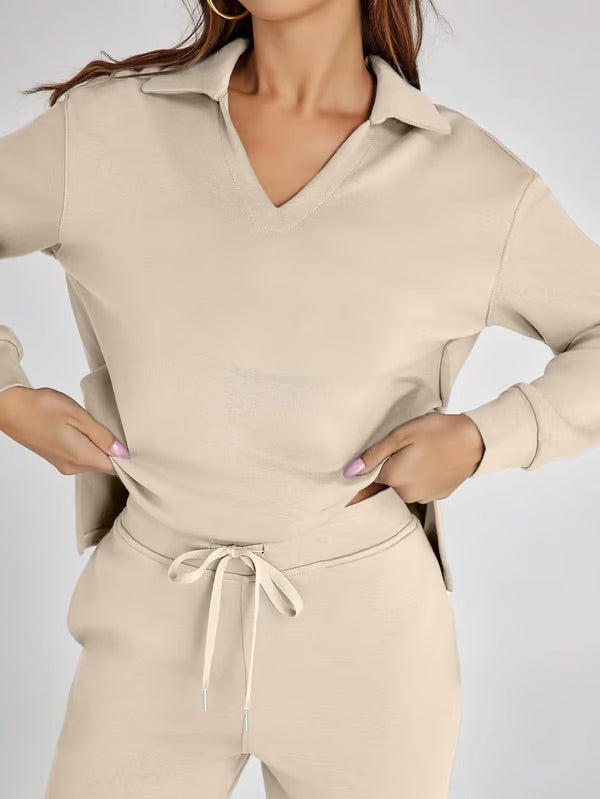 Loscini Loungeweat Set | Zweiteiler-set mit Sweatshirt mit Jogger Für Damen
