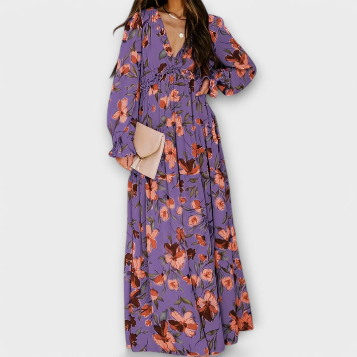 Sommerkleid für Damen - Elegantes Maxikleid mit Blumenmuster