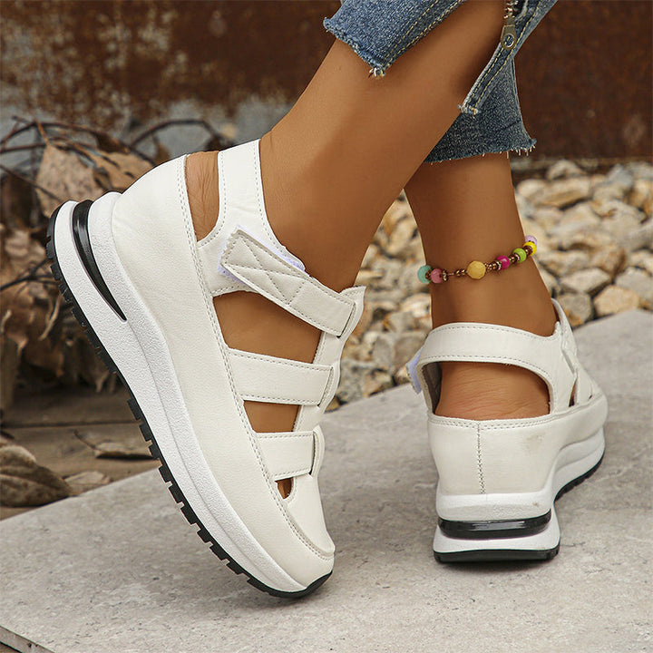 Sandaletten für Damen - Bequeme Platform Sandalen mit Klettverschluss