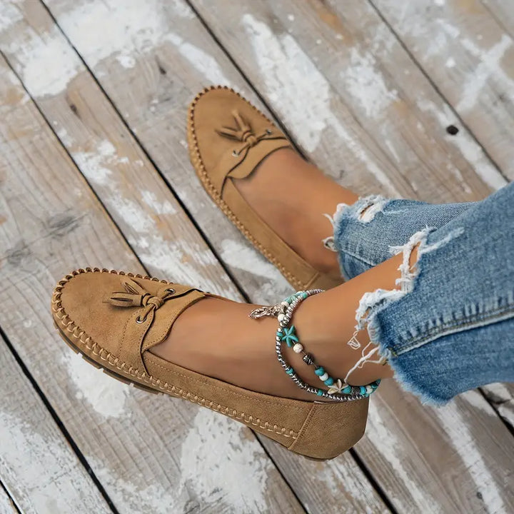 Mokassins - Bequeme Halbschuhe mit Schleife für Sommer