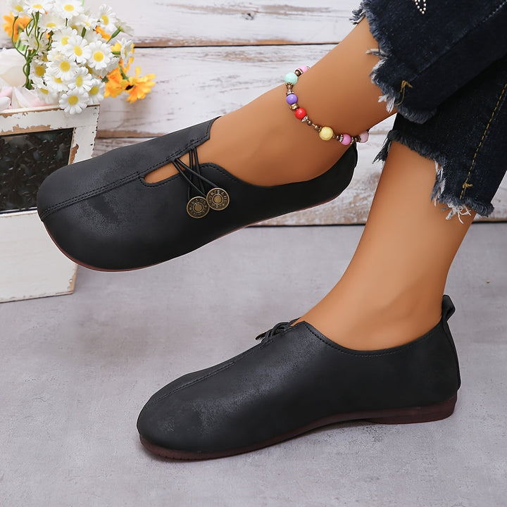 Halbschuhe für Damen - Bequeme Loafers mit fußbett für Sommer