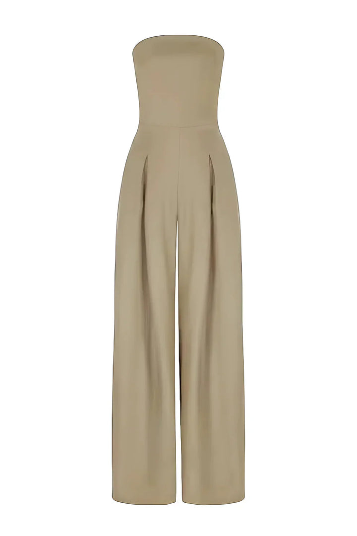 Olivia Jumpsuit | Trägerloser Jumpsuit Mit Weitem Hosenbein
