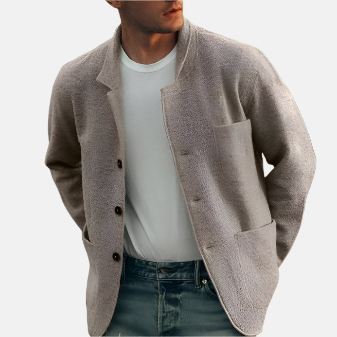 beige casual blazer jacket for men