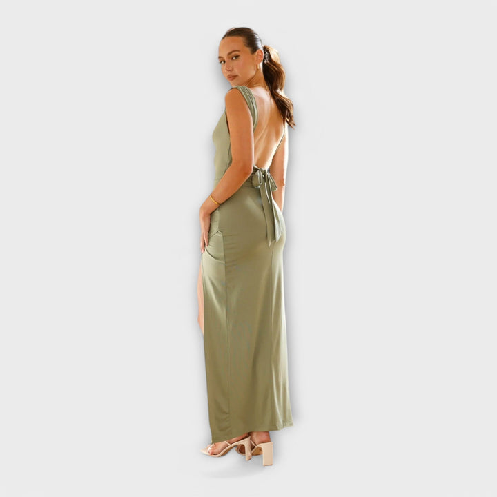 Abendkleid für Damen - Figurbetontes Trägerkleid mit Schlitz