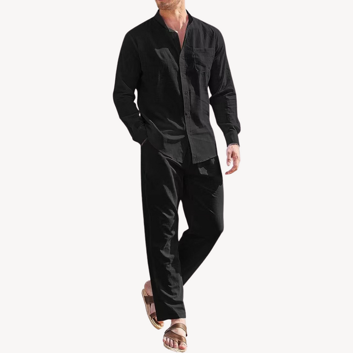 Gents SommerSet | Zweiteiliger-set Leinen/Baumwolle Hemd und Hosen Für Herren