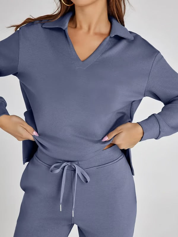 Loscini Loungeweat Set | Zweiteiler-set mit Sweatshirt mit Jogger Für Damen