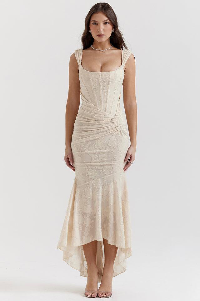 Abendkleid - Figurbetontes Midikleid mit Raffung für Hochzeiten