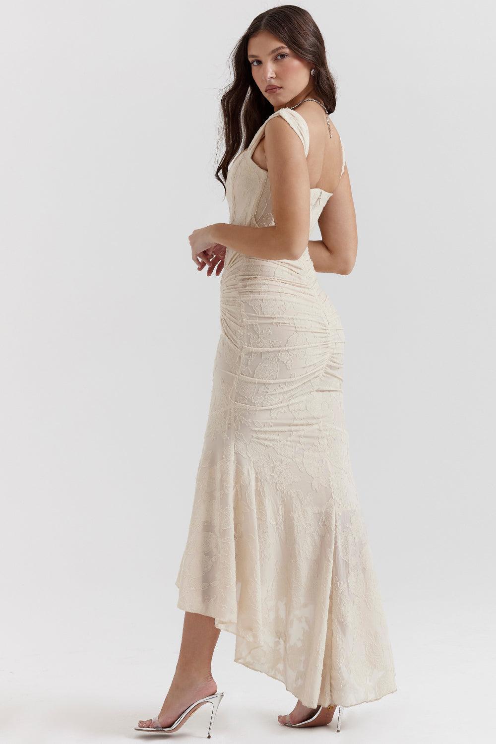 Abendkleid - Figurbetontes Midikleid mit Raffung für Hochzeiten