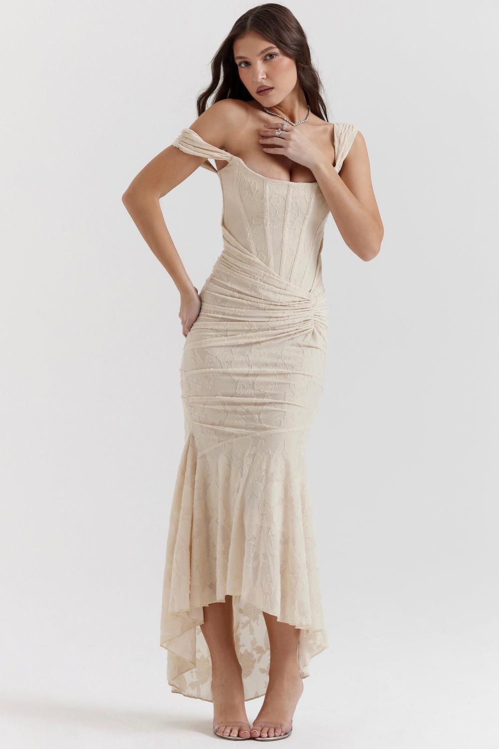 Abendkleid - Figurbetontes Midikleid mit Raffung für Hochzeiten
