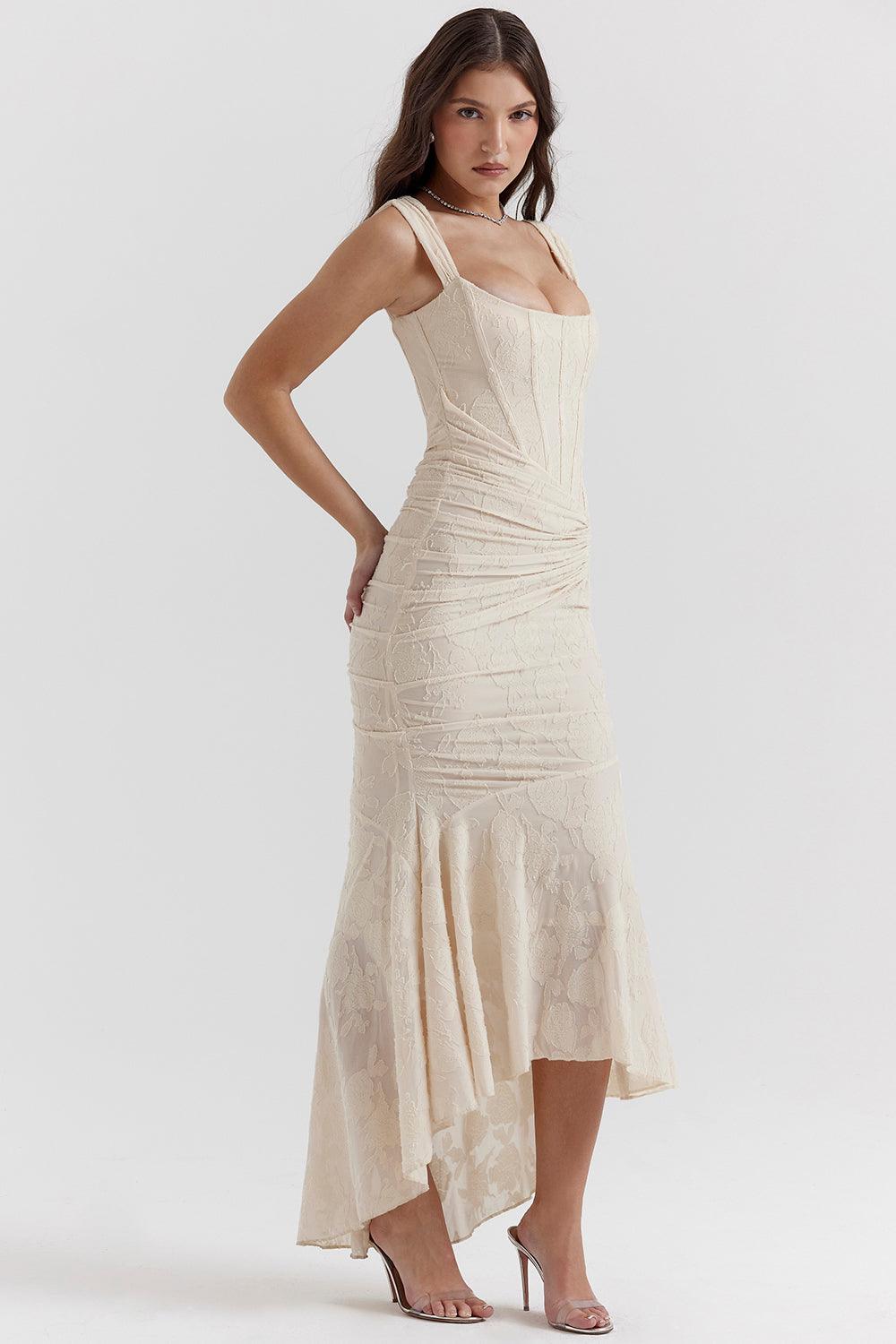 Abendkleid - Figurbetontes Midikleid mit Raffung für Hochzeiten