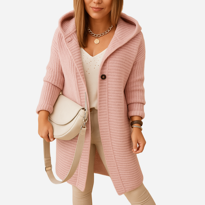 Lange Strickjacke für Damen - Kapuze & Super Warm für den Winter