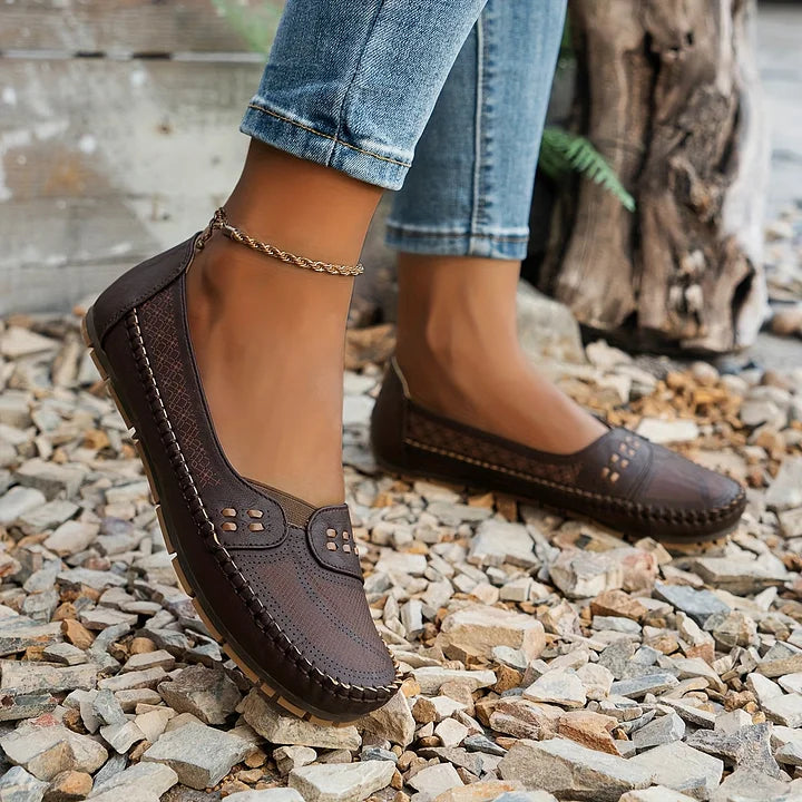 Mokassins für Damen - Bequeme Halbschuhe mit Lochmuster