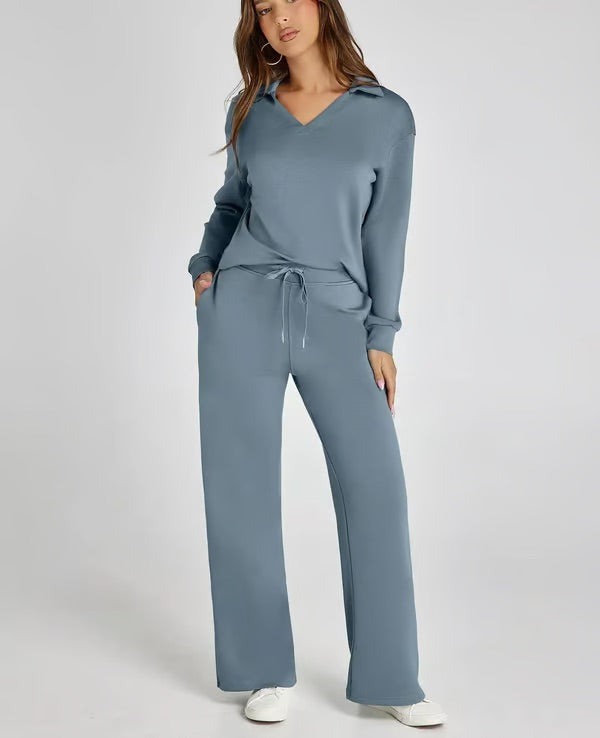 Loscini Loungeweat Set | Zweiteiler-set mit Sweatshirt mit Jogger Für Damen
