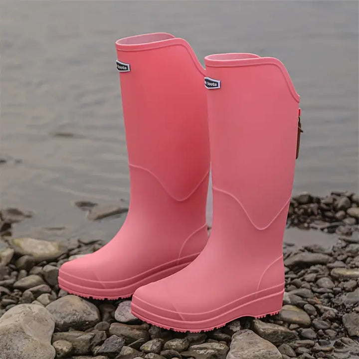 Regenstiefel für den Herbst - Wasserdichte PVC Gummistiefel mit rutschfester Sohle für Damen