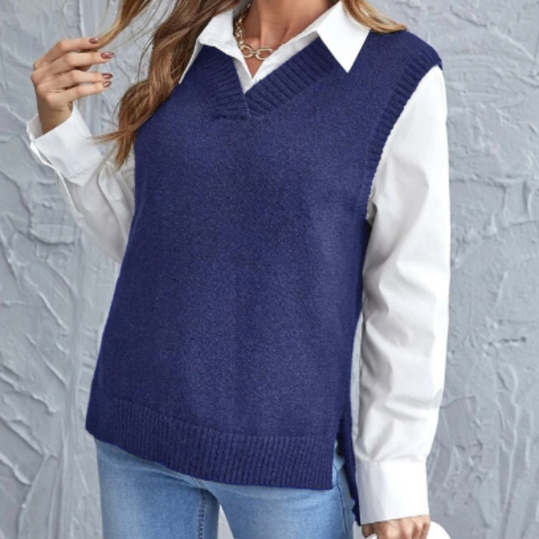 Pullunder für den Herbst - Stilvolle Strickpullover mit V-Ausschnitt für Damen