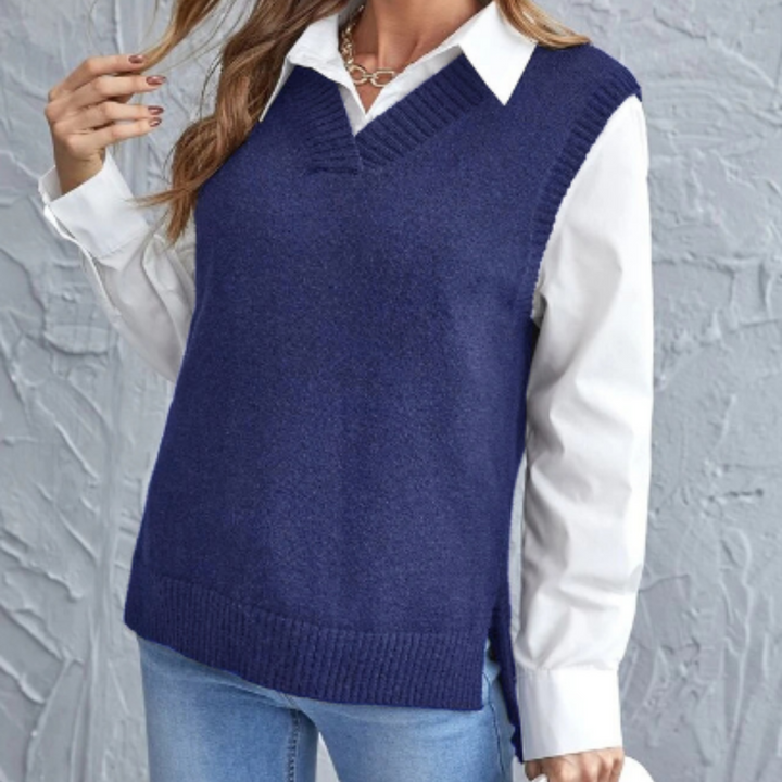 Pullunder für den Herbst - Stilvolle Strickpullover mit V-Ausschnitt für Damen