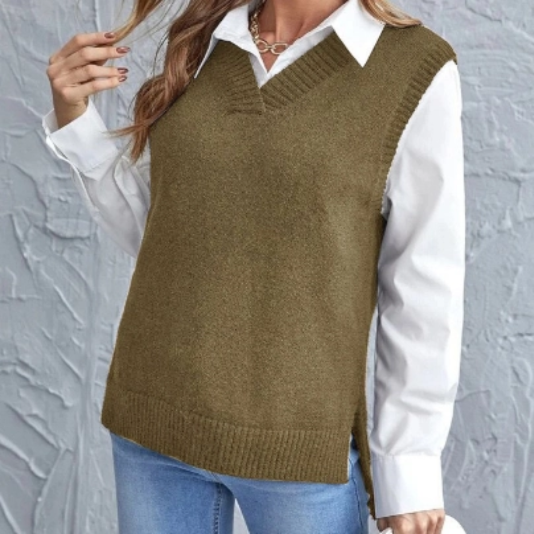 Pullunder für den Herbst - Stilvolle Strickpullover mit V-Ausschnitt für Damen