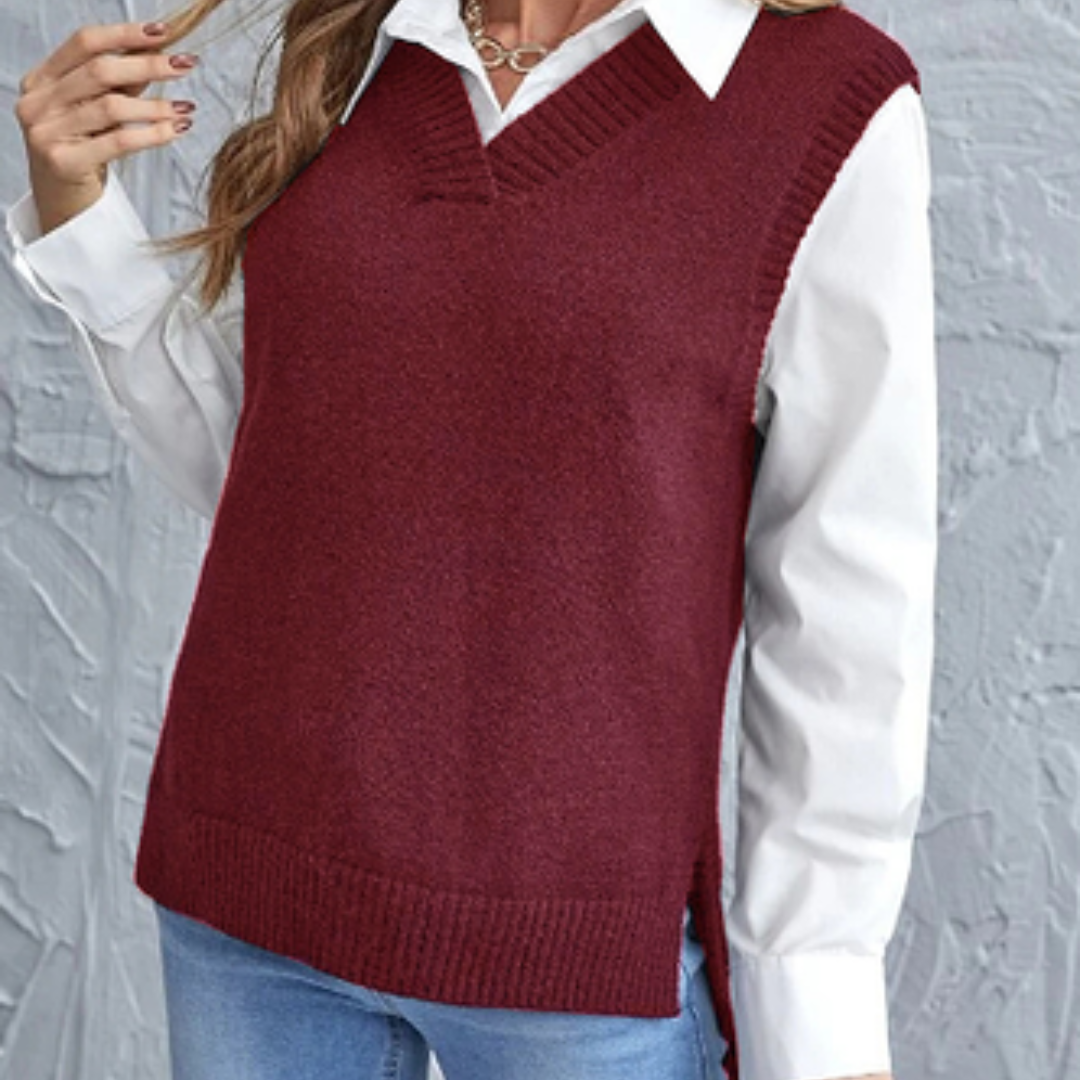 Pullunder für den Herbst - Stilvolle Strickpullover mit V-Ausschnitt für Damen