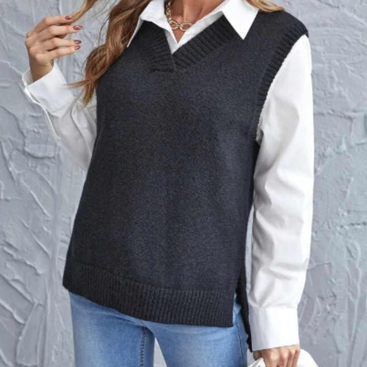 Pullunder für den Herbst - Stilvolle Strickpullover mit V-Ausschnitt für Damen