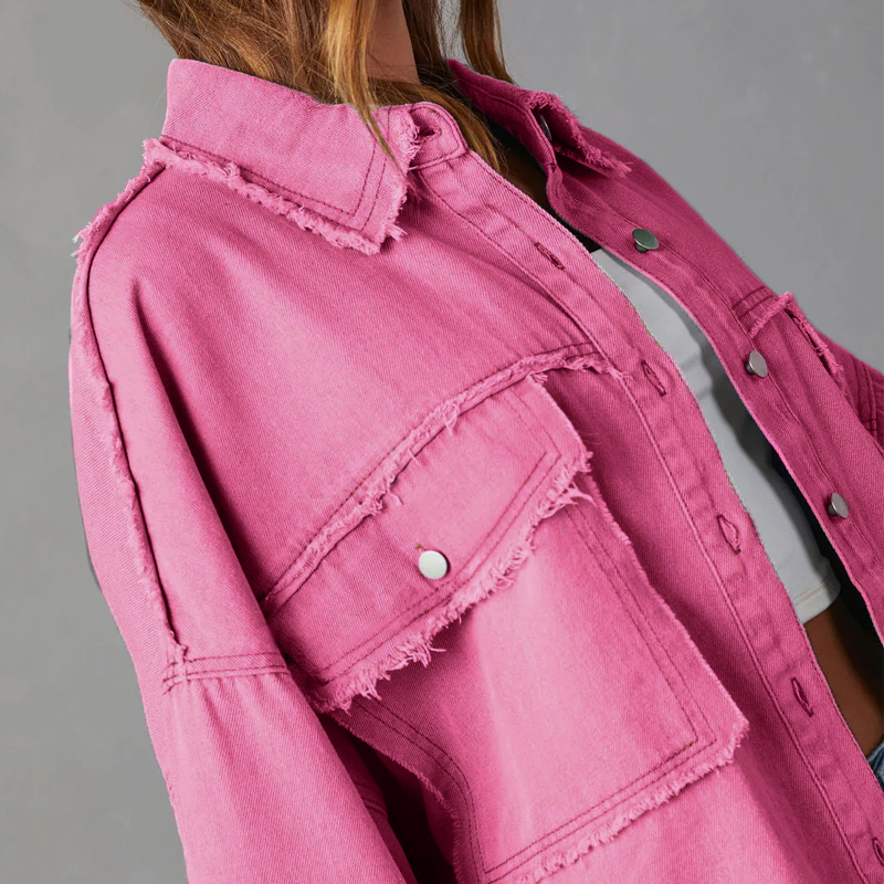 Jeansjacke für den Herbst - Trendy Oversized Übergangsjacke für Damen