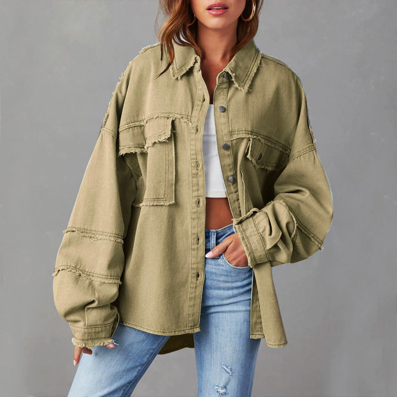 Jeansjacke für den Herbst - Trendy Oversized Übergangsjacke für Damen