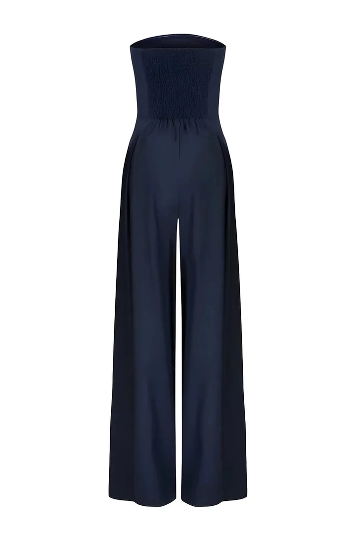 Olivia Jumpsuit | Trägerloser Jumpsuit Mit Weitem Hosenbein