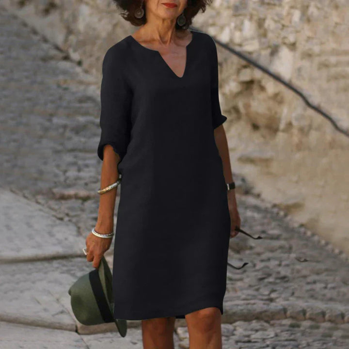 Sommerkleid für Damen - Lockere Maxikleid mit 3/4 Ärmeln