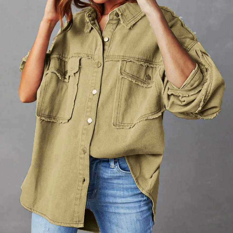 Jeansjacke für den Herbst - Trendy Oversized Übergangsjacke für Damen
