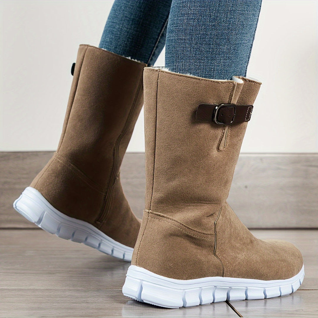 Franklins Winterstiefel für Damen - Gefütterte Stiefel mit sportlicher Sneaker-Sohle & Reißverschluss