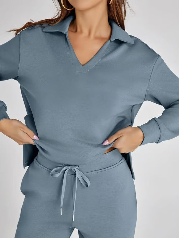 Loscini Loungeweat Set | Zweiteiler-set mit Sweatshirt mit Jogger Für Damen
